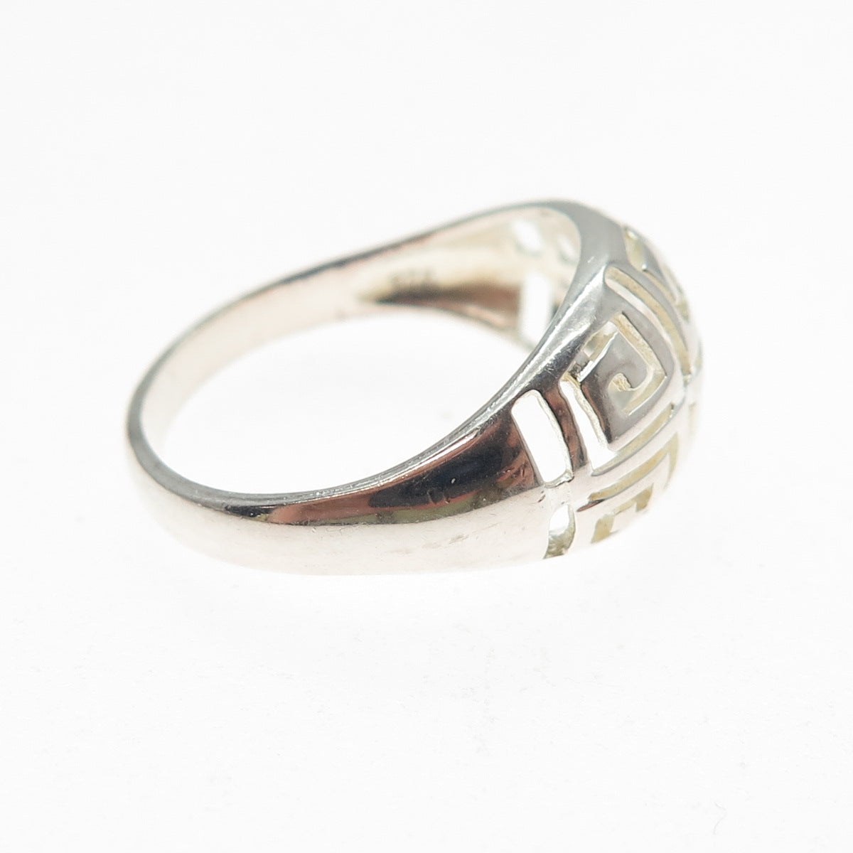 RJ GRAZIANO 925 Sterling Silver Vintage Greek Maze Dome Ring Size 9.75