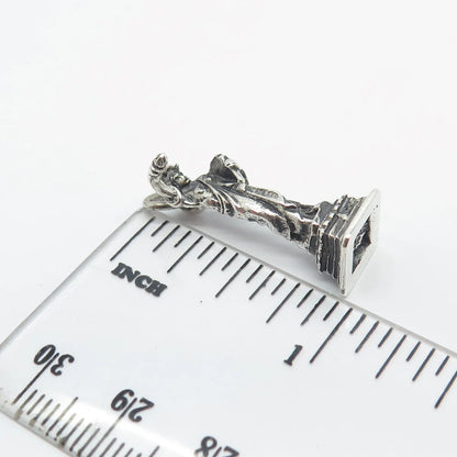 925 Sterling Silver Vintage Statue of Liberty Pendant
