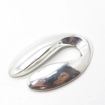 925 Sterling Silver Vintage Double Teardrop Modernist Pendant