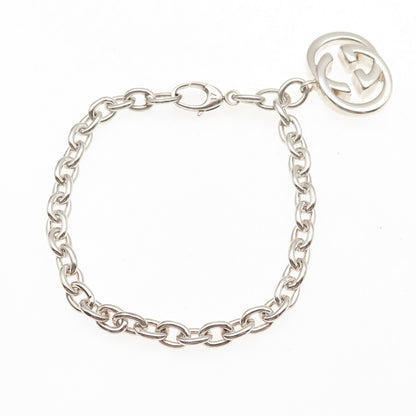 Gucci 925 Sterling Silver Vintage Interlocking G Cable Link Bracelet 7"