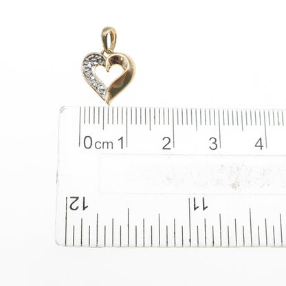 ROSS SIMONS Sterling Silver Gold Plated Real Diamond Accent Heart Mini Pendant