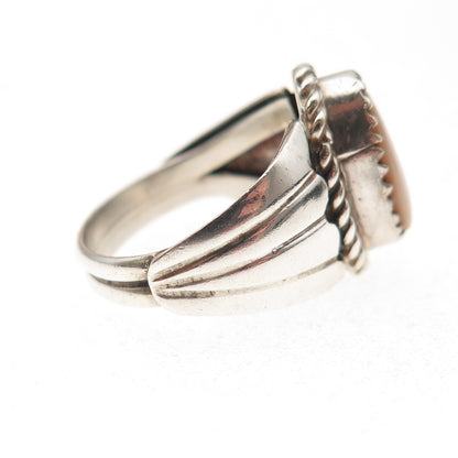 Old Pawn 925 Sterling Silver Vintage Southwestern MOP Tribal Ring Size 5.75