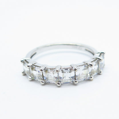 925 Sterling Silver Princess-Cut C Z Ring Size 8