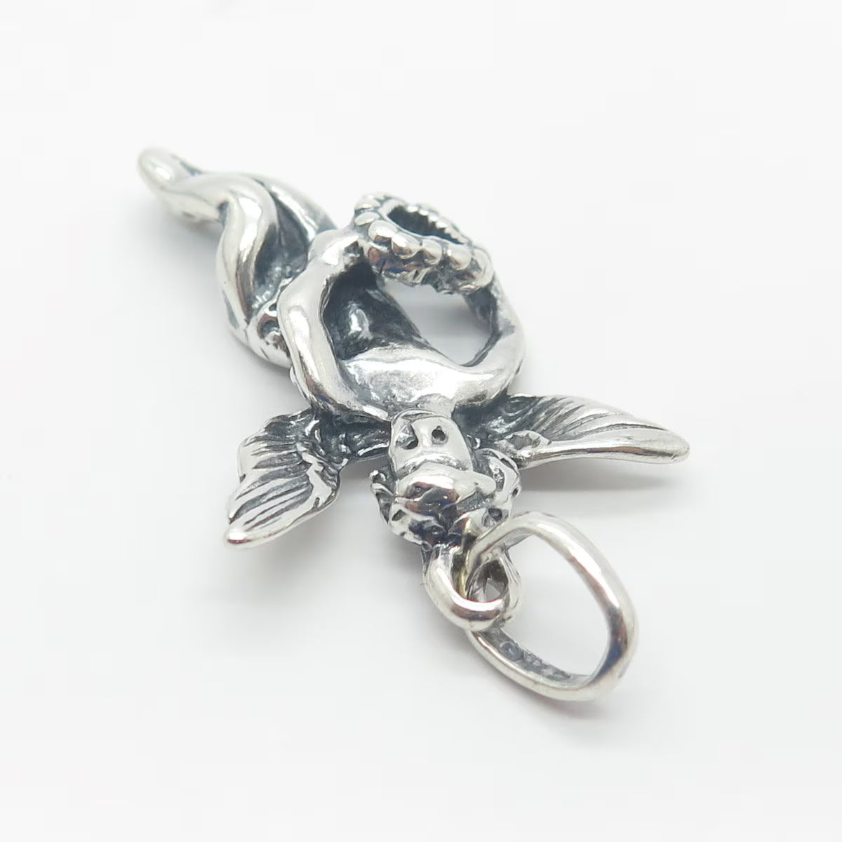925 Sterling Silver Vintage Angel Pendant