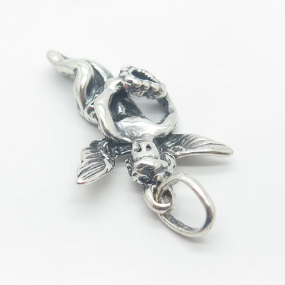 925 Sterling Silver Vintage Angel Pendant