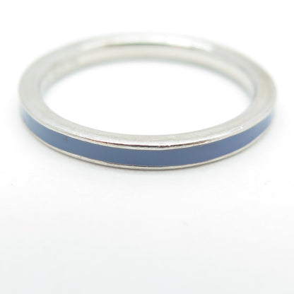 925 Sterling Silver Enamel Stackable Band Ring Size 7.25