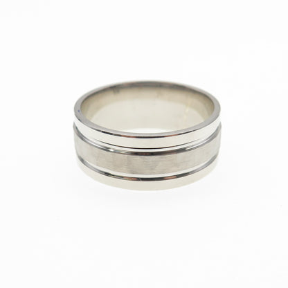925 Sterling Silver Hammered Band Ring Size 8.25