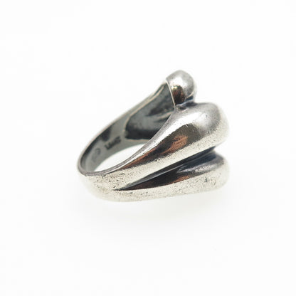 MWS Mark Washerman Samara Sterling Silver Vintage Modernist Oxidized Ring Size 6