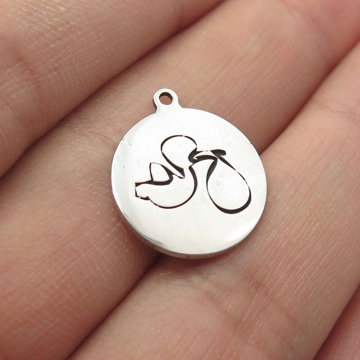 925 Sterling Silver USA Two In Town Stork Charm Pendant