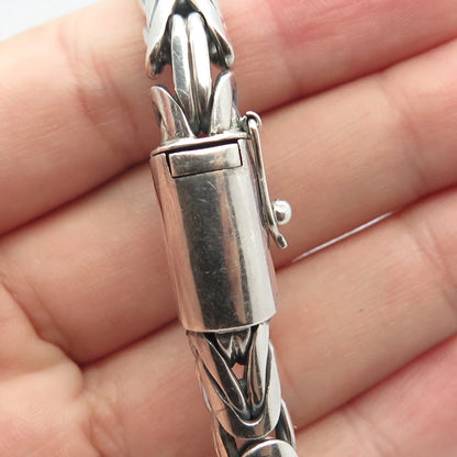 925 Sterling Silver Vintage Byzantine Link Bracelet 7.25"