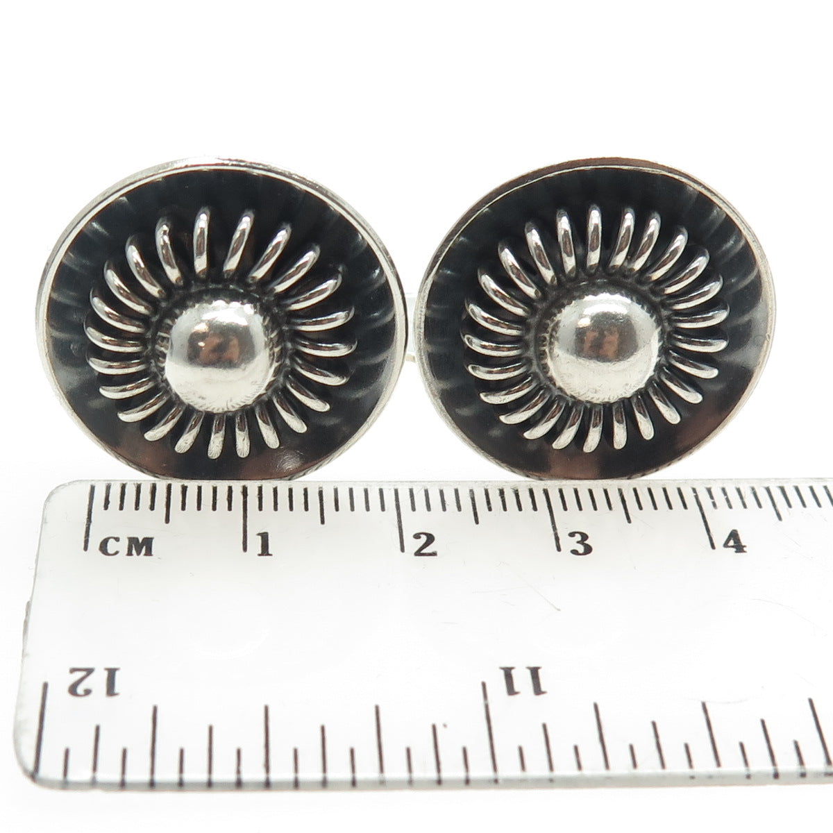 HANS JENSEN 925 Sterling Silver Vintage Denmark Modernist Spring Cufflinks