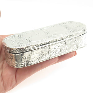 930 Silver Antique Art Deco Netherlands Genre Scene Collectable Tobacco Box