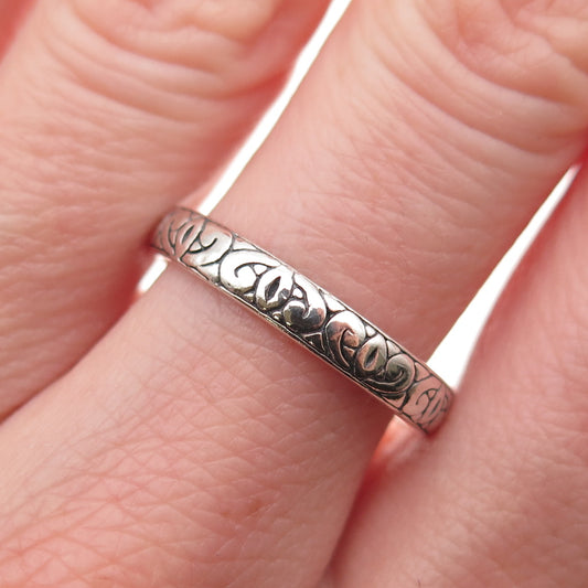 JGD Janice Girardi Sterling Silver Vintage Ornate Stackable Band Ring Size 8.25