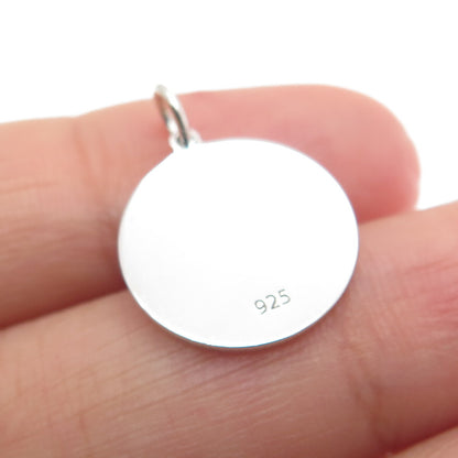 925 Sterling Silver Red Enamel Female Sign & Heart Minimalist Charm Pendant