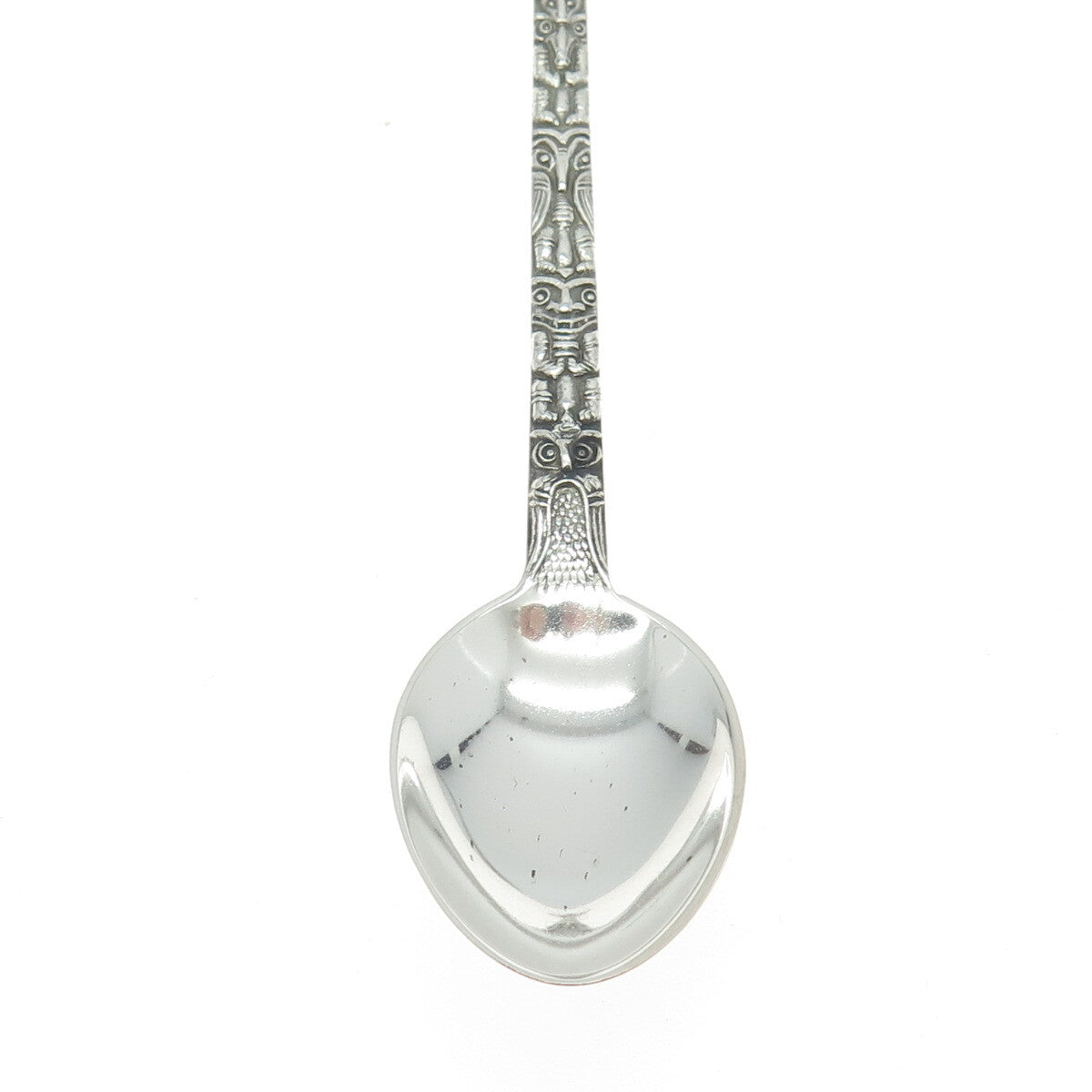 JOSEPH MAYER 925 Sterling Silver Antique Art Deco Alaska Totem Pole Coffee Spoon