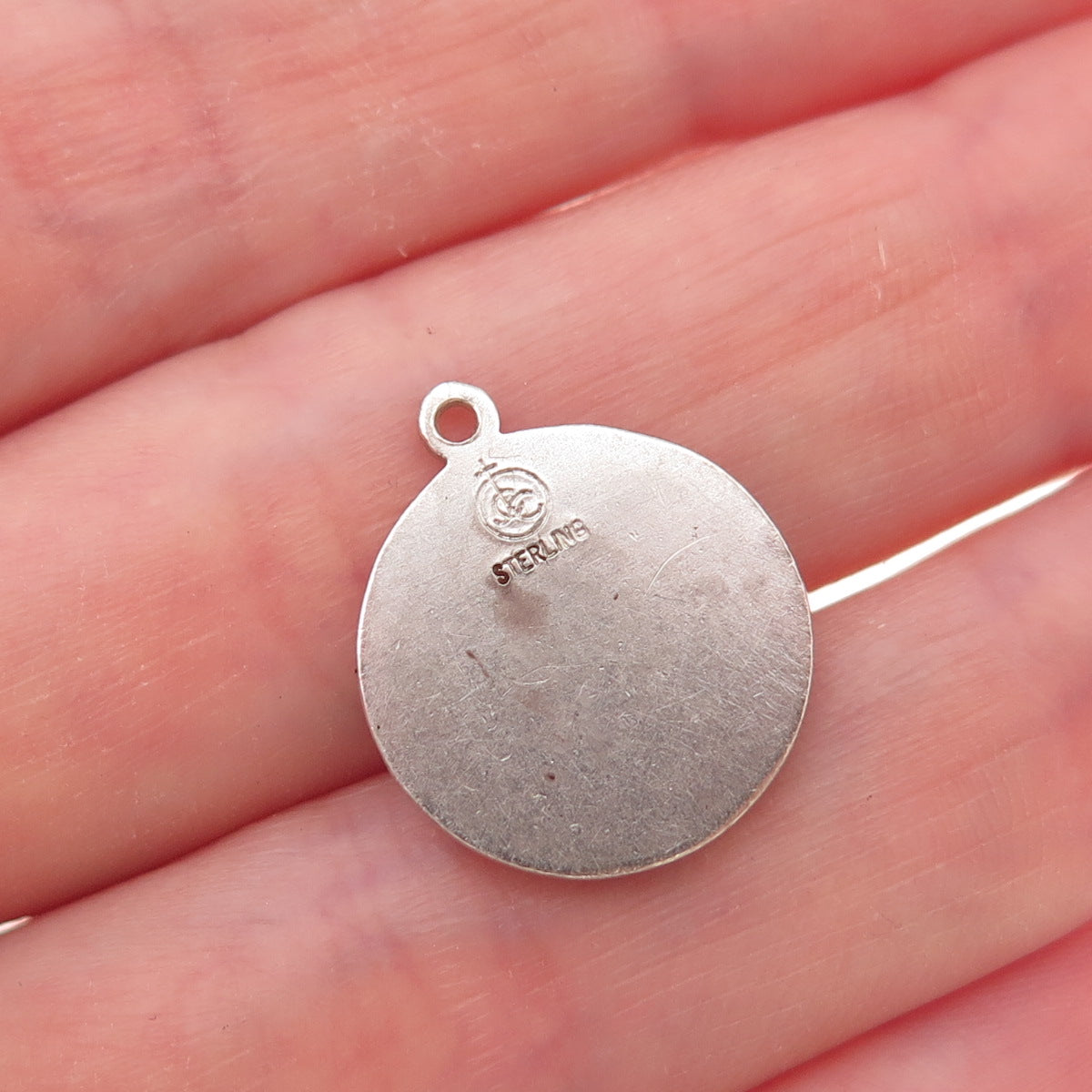 925 Sterling Silver Vintage Saint Francis of Assisi Oxidized Charm Pendant