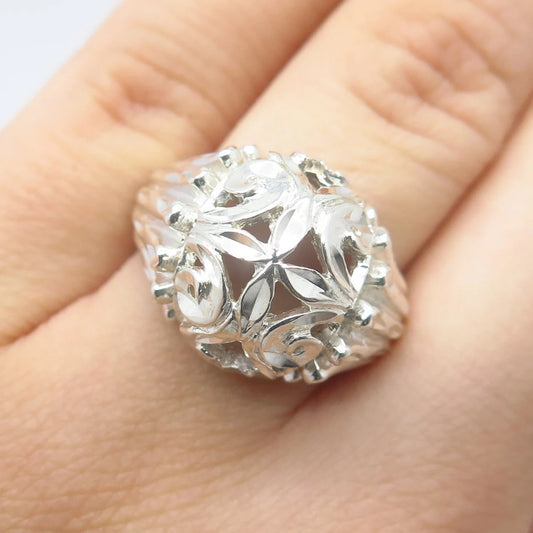 925 Sterling Silver Vintage Ornate Ring Size 6