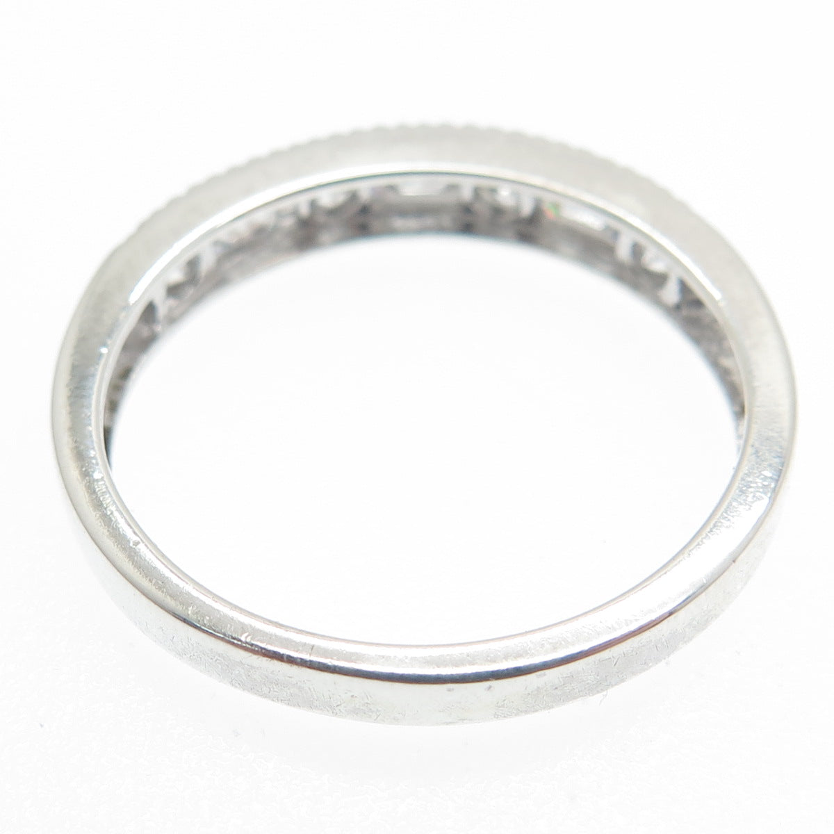 925 Sterling Silver Round & Emerald-Cut C Z Ring Size 9.25