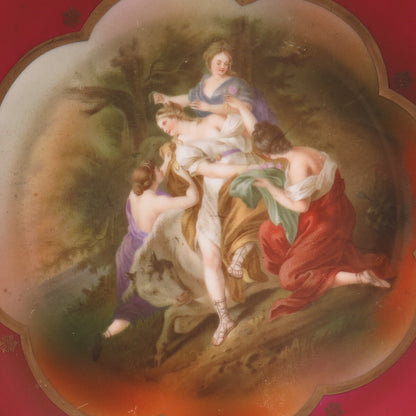 Antique "The Abduction of Europe by Zeus" Hand Painted Porcelain Cabinet Plate