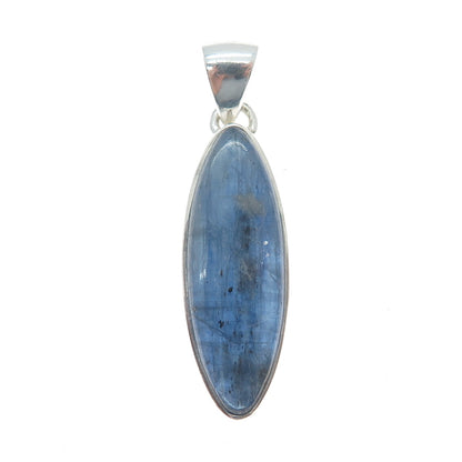 925 Sterling Silver Vintage Real Marquise-Cut Kyanite Modernist Pendant