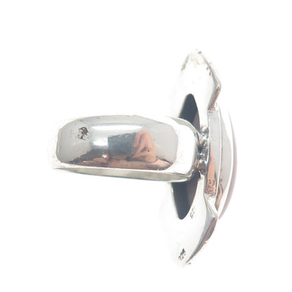 925 Sterling Silver Vintage Real Lepidolite Modernist Arrow Ring Size 8.75