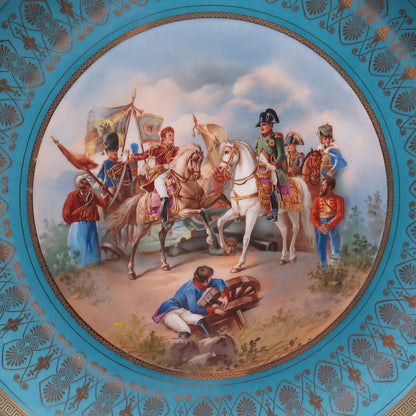 NAPOLEON Antique 1900's France Porcelain Battle of Austerlitz Cabinet Plate #27