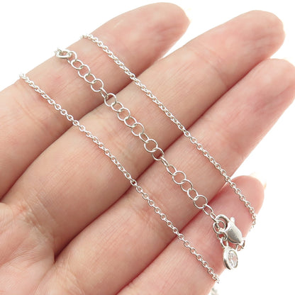 925 Sterling Silver Round-Cut Shaped C Z Circle of Life Cable Chain Necklace 18"