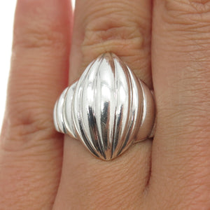 CHAPAL ZENRAY 925 Sterling Silver Vintage Modernist Dome Ring Size 7