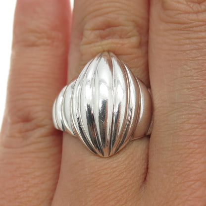 CHAPAL ZENRAY 925 Sterling Silver Vintage Modernist Dome Ring Size 7
