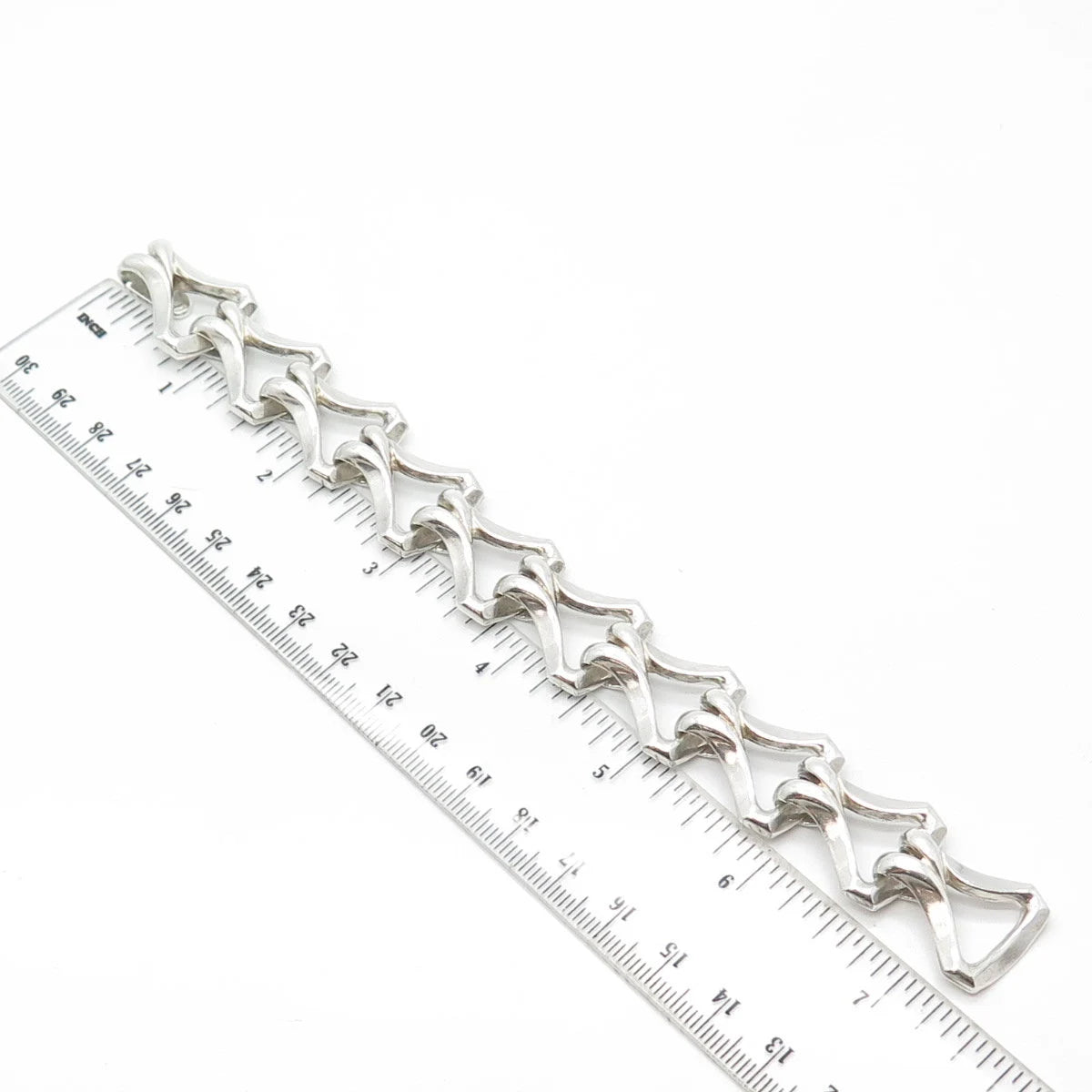 925 Sterling Silver Vintage Rare Link Bracelet 6.75"