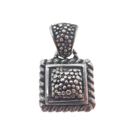 SIDNEY EVAN 925 Sterling Silver Vintage Modernist Granulated Oxidized Pendant