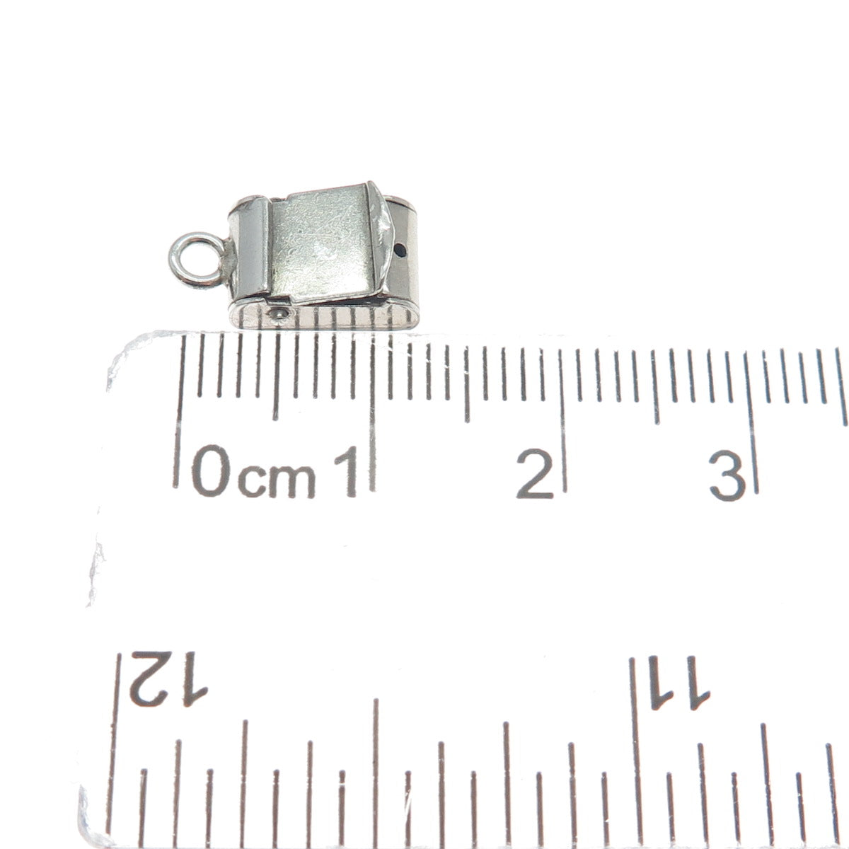 925 Sterling Silver Antique Art Deco Mail Box Minimalist 3D Charm Pendant