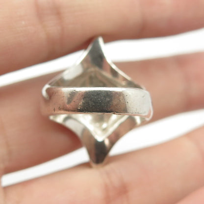 925 Sterling Silver Vintage Italy Bypass Modernist Ring Size 5.75