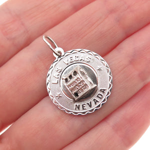 925 Sterling Silver Vintage Las Vegas Nevada Slot Machine Charm Pendant