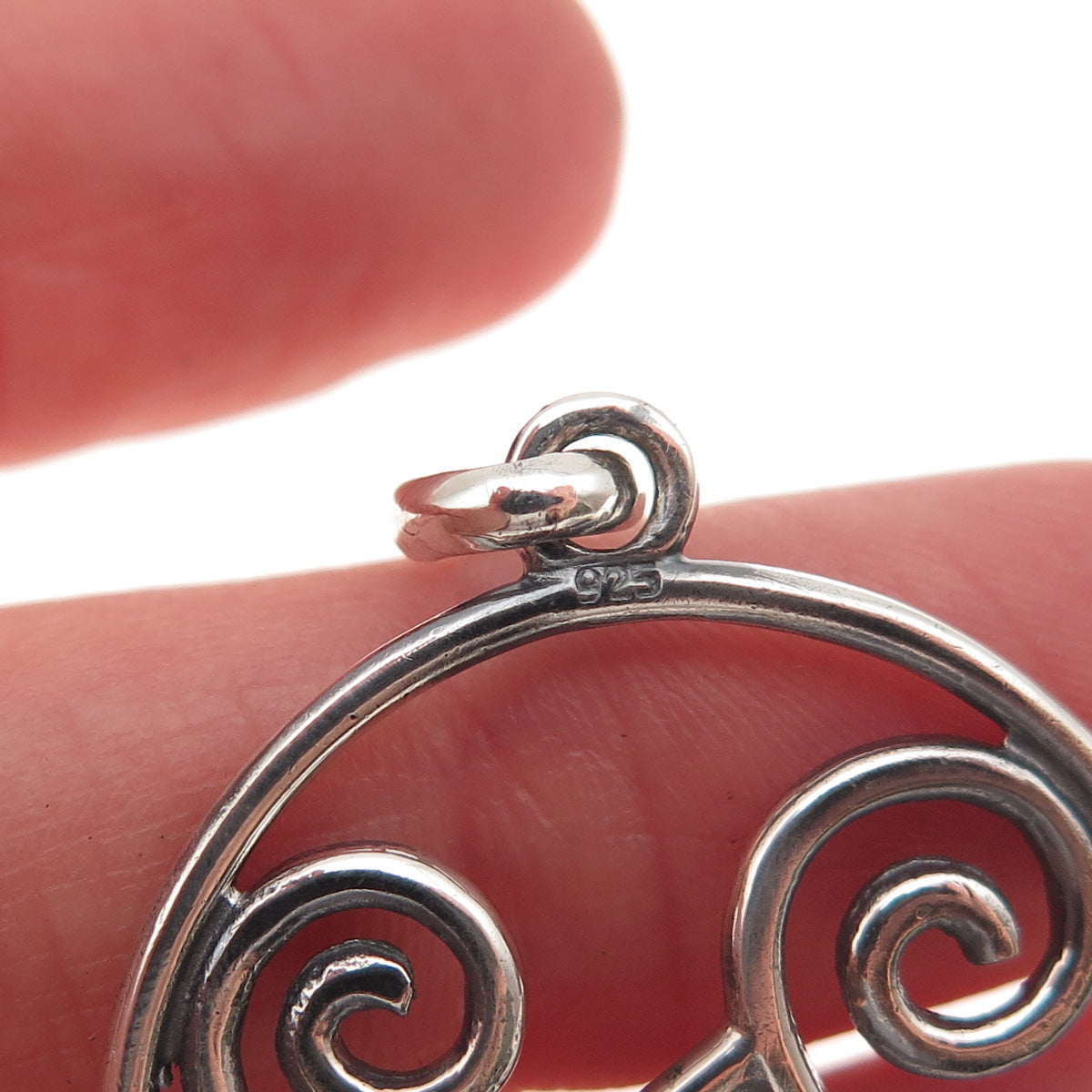 925 Sterling Silver Vintage Celtic Triskelion Oxidized Charm Pendant