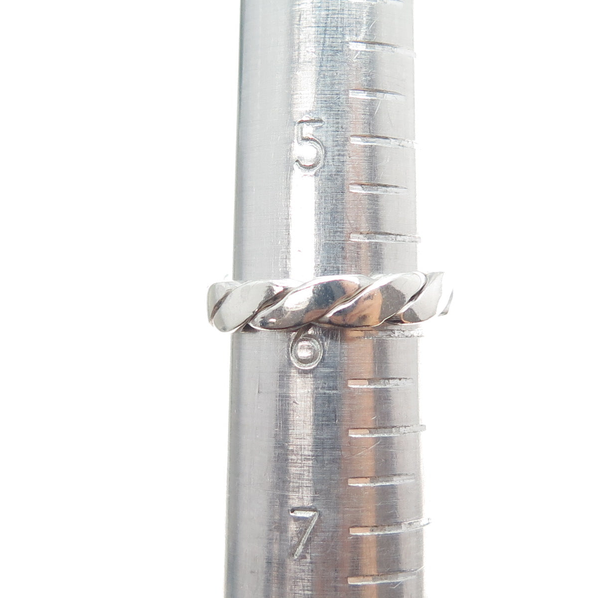 925 Sterling Silver Vintage Real Amethyst Twisted Ring Size 6