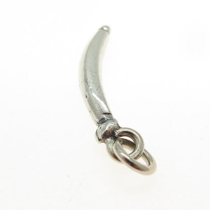 925 Sterling Silver Vintage Banana Minimalist Charm Pendant