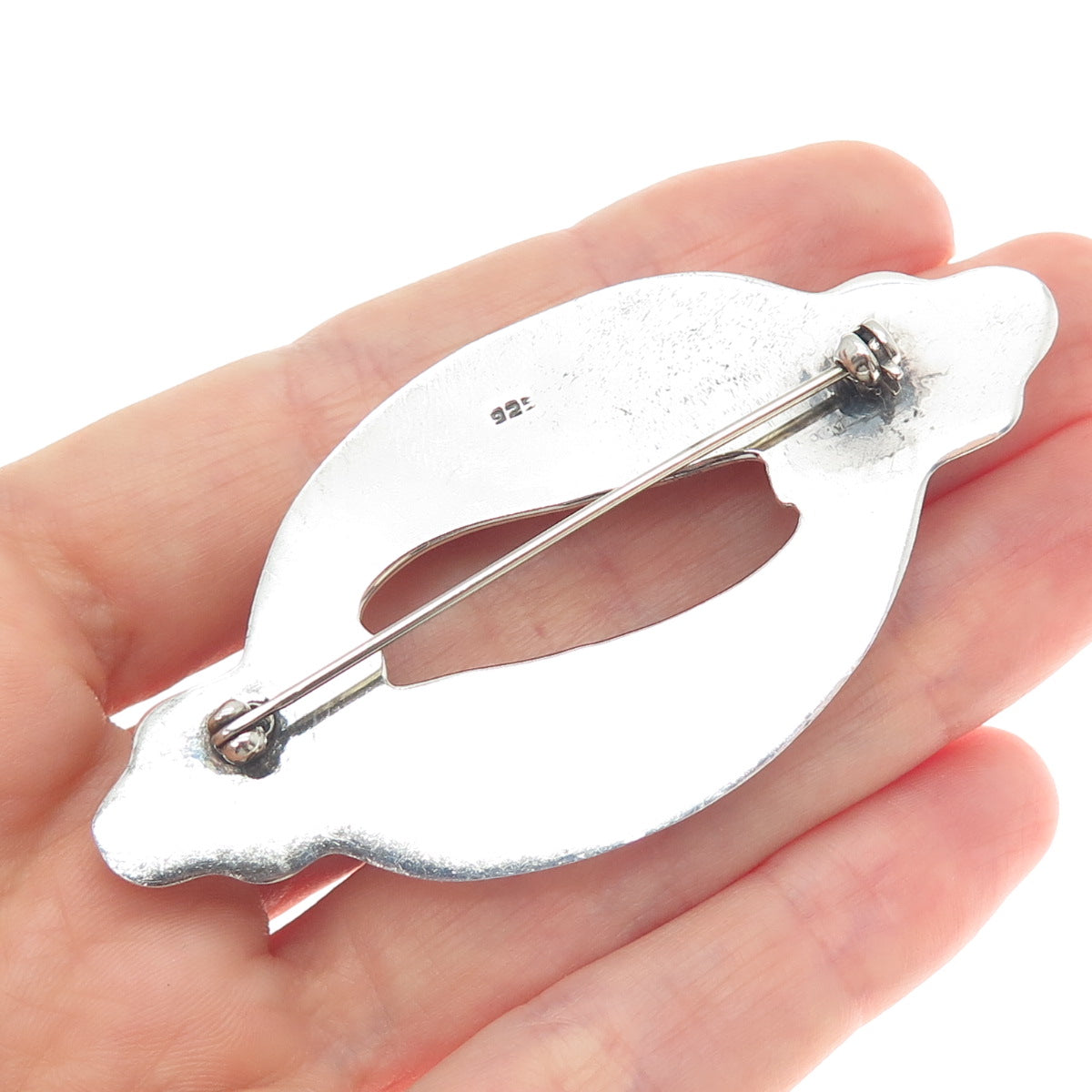 925 Sterling Silver Vintage Modernist Pin Brooch