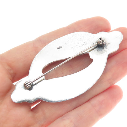 925 Sterling Silver Vintage Modernist Pin Brooch