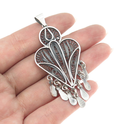 925 Sterling Silver Vintage Filigree Pendant