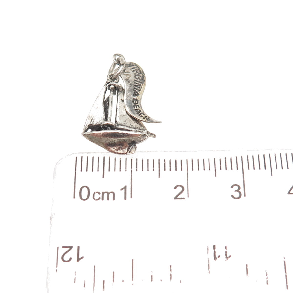 Pacific Jewelry 925 Sterling Vintage Sailboat Virginia Beach Mini Charm Pendant