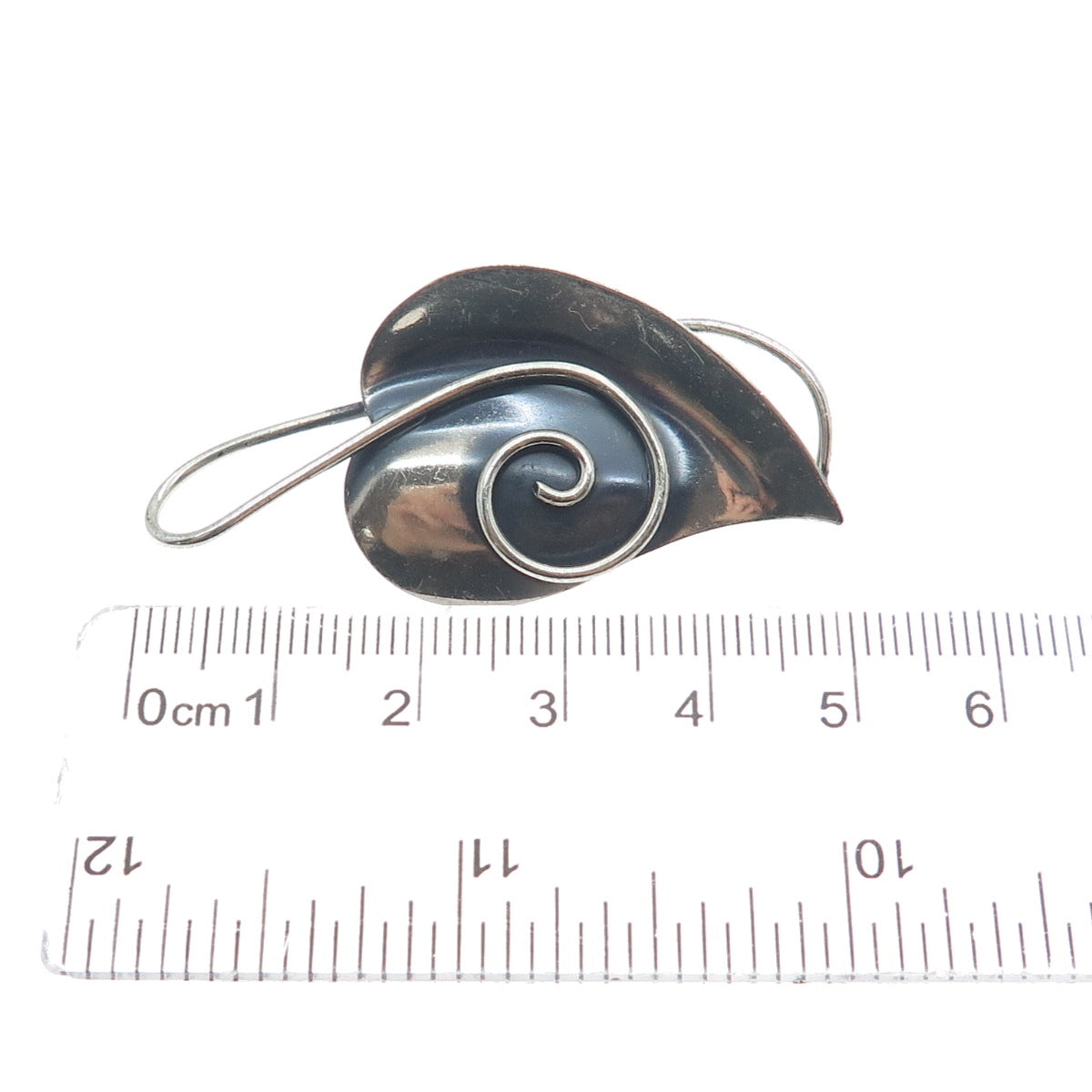 JEWELART 925 Sterling Silver Vintage Floral Leaf Oxidized Pin Brooch