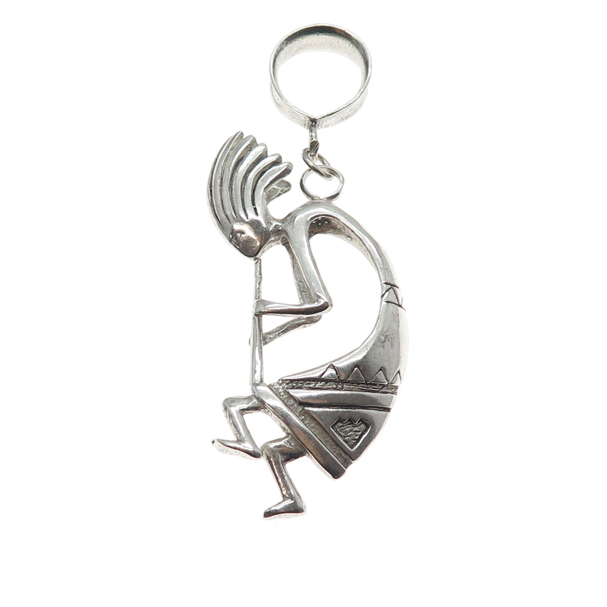 Old Pawn 925 Sterling Silver Vintage Southwestern Kokopelli Tribal Charm Pendant