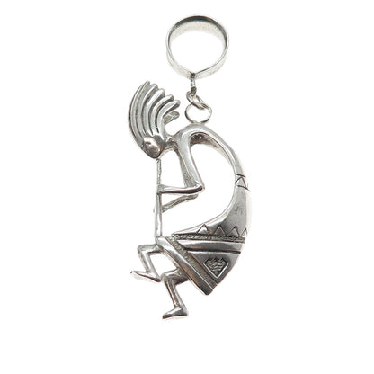 Old Pawn 925 Sterling Silver Vintage Southwestern Kokopelli Tribal Charm Pendant