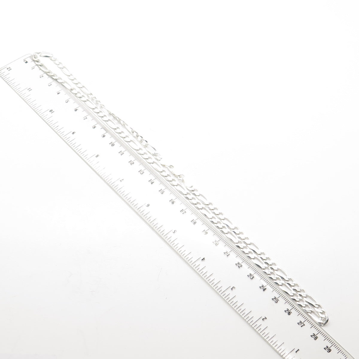 925 Sterling Silver P.LUX Italy Figaro Chain Necklace 22"