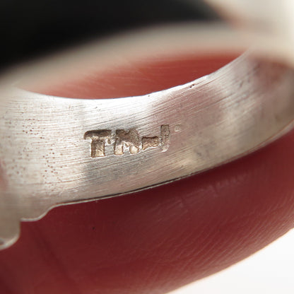 925 Sterling Silver Vintage Mexico Modernist Ribbed Ring Size 6