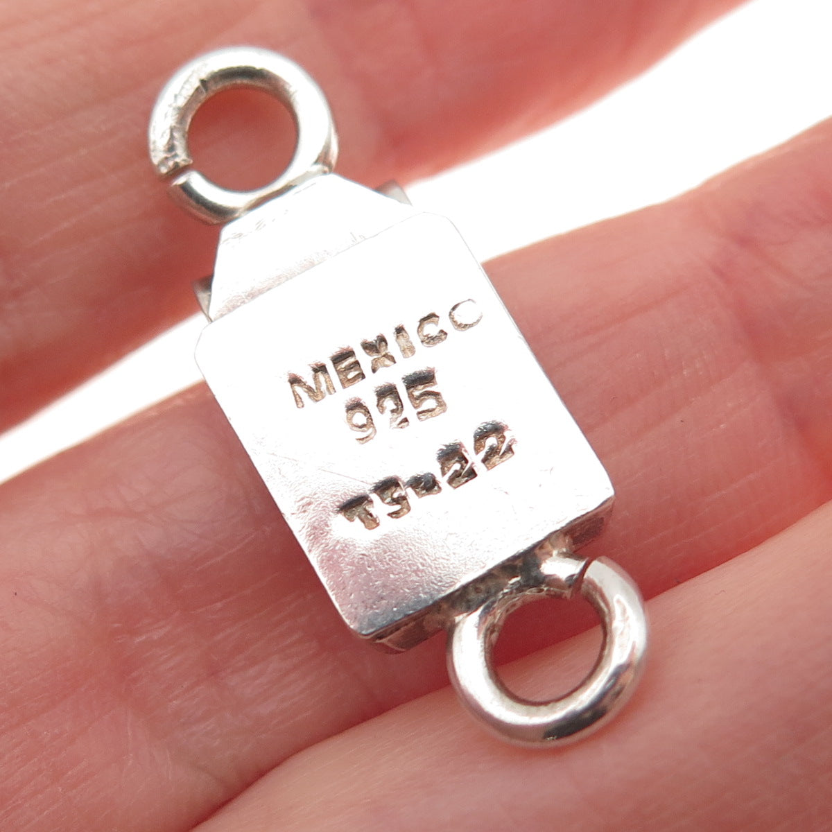 925 Sterling Silver Vintage Mexico Bracelet / Necklace Box Lock Clasp