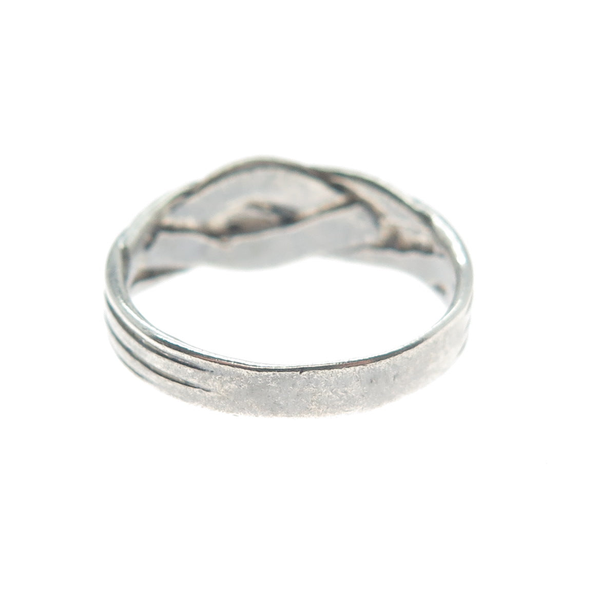 CELLINI 925 Sterling Silver Vintage Crisscross Oxidized Ring Size 6.25