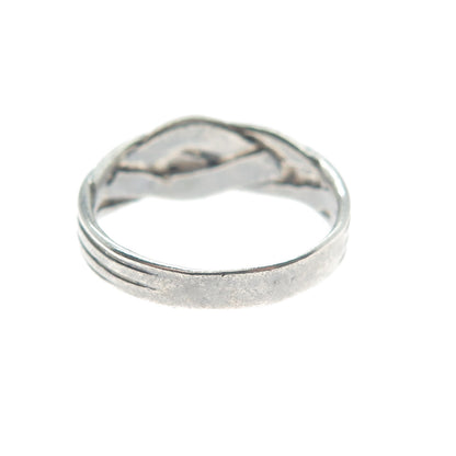 CELLINI 925 Sterling Silver Vintage Crisscross Oxidized Ring Size 6.25