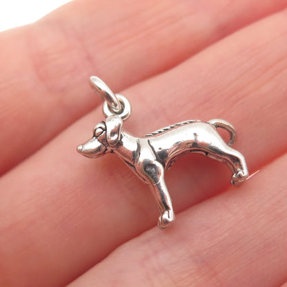 925 Sterling Silver Vintage Rhodesian Ridgeback Dog 3D Mini Charm Pendant